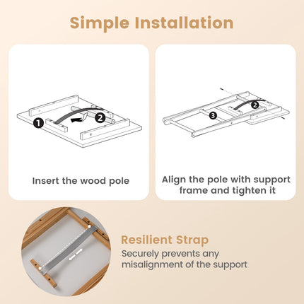 Folding Bamboo TV Trays Set of 2 – White & Natural