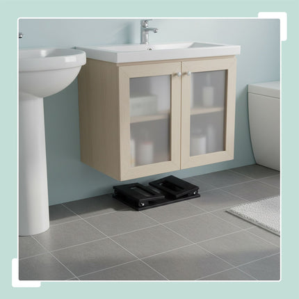 Folding Bamboo Toilet Stool, Non-Slip, Compact