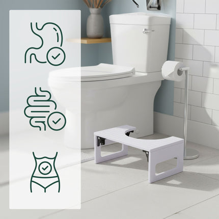 Folding Bamboo Toilet Stool – Non-Slip, Compact Design