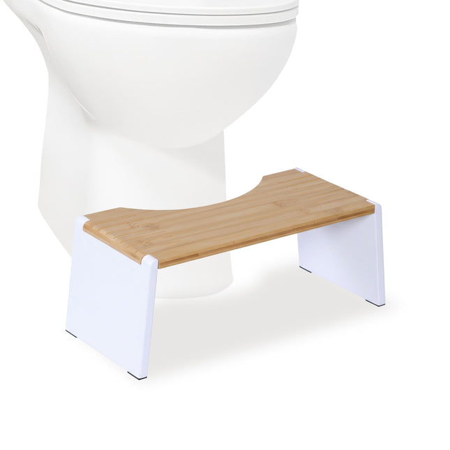 Opvouwbare bamboe toiletkruk - antislip, ruimtebesparend