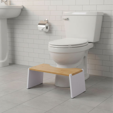 Folding Bamboo Toilet Stool – Non-Slip, Space-Saving