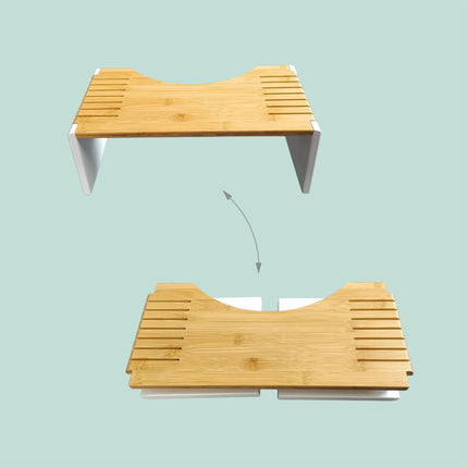 Folding Bamboo Toilet Stool – Non-Slip, Space-Saving