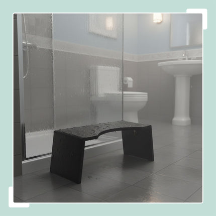 Folding Bamboo Toilet Stool – Non-Slip, Space-Saving