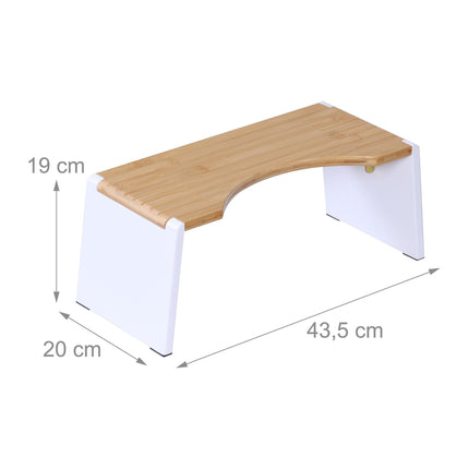 Folding Bamboo Toilet Stool – Non-Slip, Space-Saving