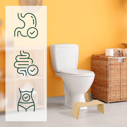 Folding Bamboo Toilet Stool with Rubber Pads