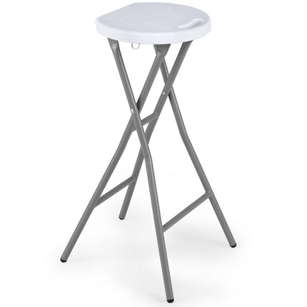 Folding Bar Stool with HDPE Seat, 70 cm, White