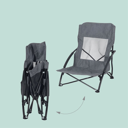 Folding Beach Chairs, 2-Pack High Back With Carry Bag