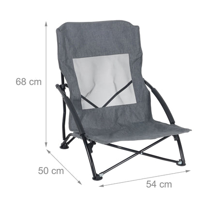 Folding Beach Chairs, 2-Pack High Back With Carry Bag
