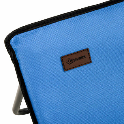 Folding Beach Lounger Set, Steel Frame, Blue, 2-Pack