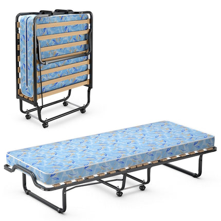 Folding Bed with Memory Foam Mattress, 110 kg Capacity