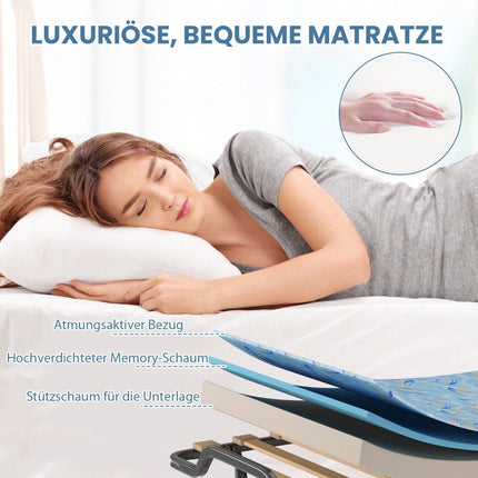 Folding Bed with Memory Foam Mattress, 110 kg Capacity