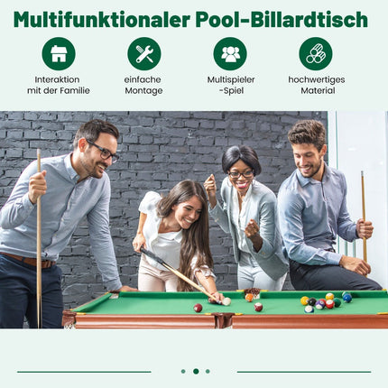 Folding Billiard Table Set with Cues, Balls, Chalk, 138cm