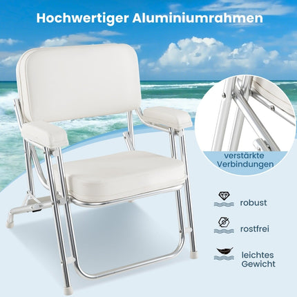Folding Boat Chair with Padded Seat & Adjustable Backrest