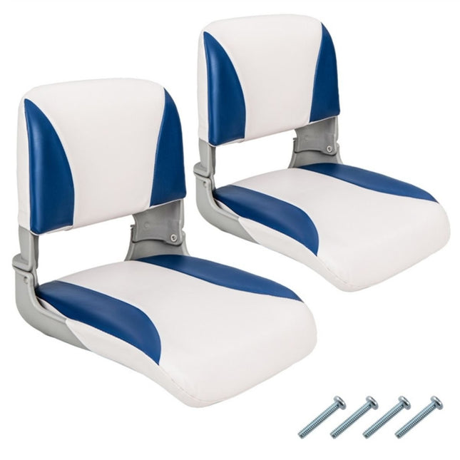 Folding Boat Seat Set with Foam Padding, Waterproof, 2-Pack