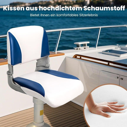 Folding Boat Seat Set with Foam Padding, Waterproof, 2-Pack