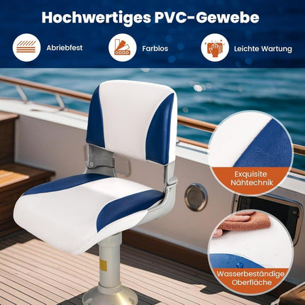 Folding Boat Seat Set with Foam Padding, Waterproof, 2-Pack