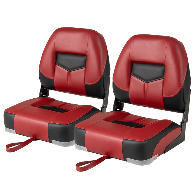 Folding Boat Seats, Red, Set of 2, 115kg Capacity