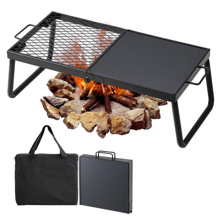 Opvouwbare kampvuurgrill, 57 cm stalen rooster, inclusief draagtas