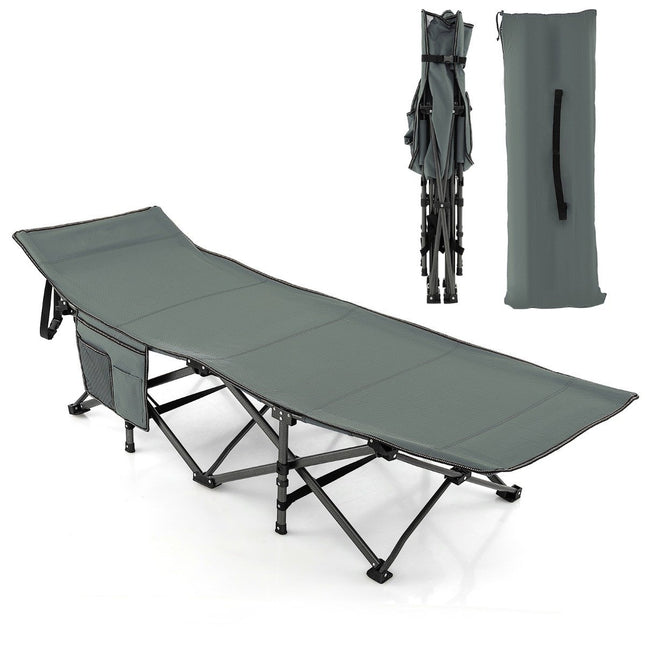 Folding Camping Bed Durable Travel Bed 190 x 70 x 54 cm Gray