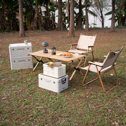Folding Camping Box with Lid, 15L, White