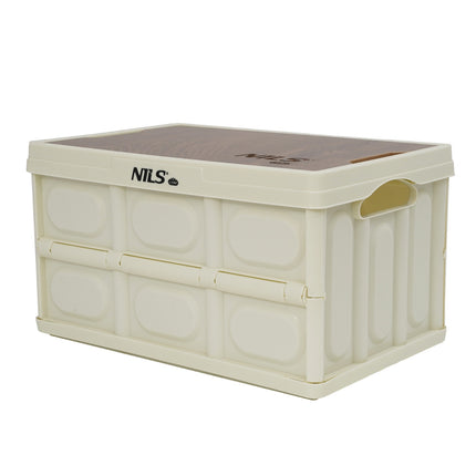 Folding Camping Box with Lid, 15L, White