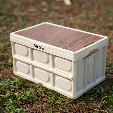 Folding Camping Box with Lid, 15L, White