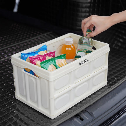 Folding Camping Box with Lid, 15L, White