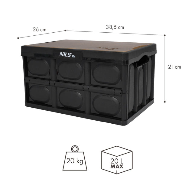 Folding Camping Box with Lid, 20L, 2-in-1