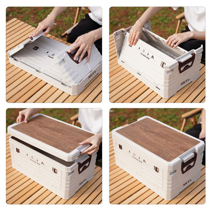 Folding Camping Box with Lid – 2-in-1 Storage Solution