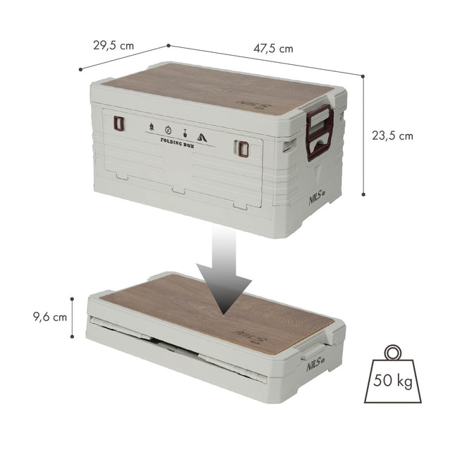 Folding Camping Box with Lid – 2-in-1 Storage Solution