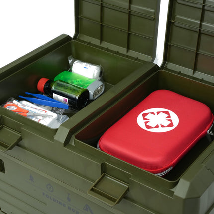 Folding Camping Box with Lid, Green, 50L
