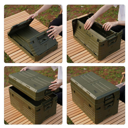 Folding Camping Box with Lid, Green, 50L