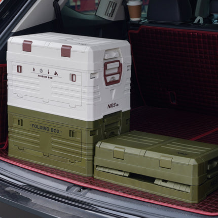 Folding Camping Box with Lid, Green, 50L