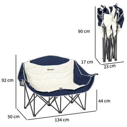 Folding Camping Chair, Dual Padded Seats, 250kg Capacity