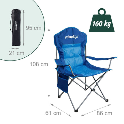 Folding Camping Chair, High Back, Cup Holder, Carry Bag