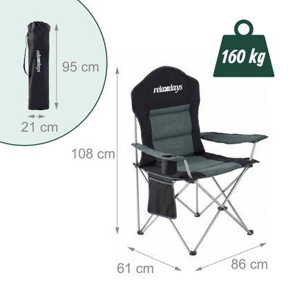 Folding Camping Chair – High Back, Padded Seat, Carry Bag