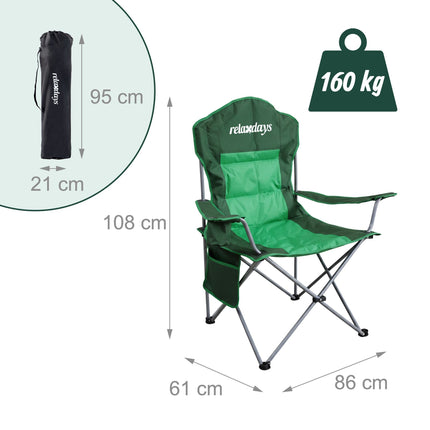 Folding Camping Chair – High Back, Padded Seat, Carry Bag