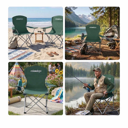 Folding Camping Chairs Set Of 2 – With Carry Bag