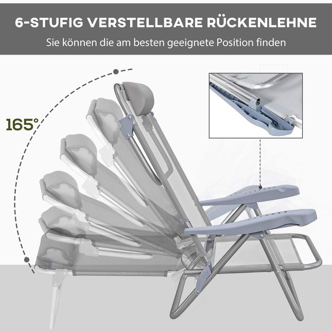 Folding Camping Chairs Set of 2 with Adjustable Backrest