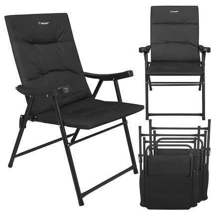 Folding Camping Chairs with Armrests, Set of 2, 59x70x91cm