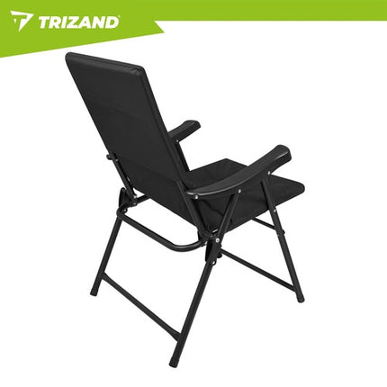 Folding Camping Chairs with Armrests, Set of 2, 59x70x91cm