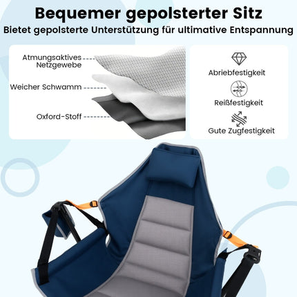 Folding Camping Chair with Adjustable Backrest & Cup Holder