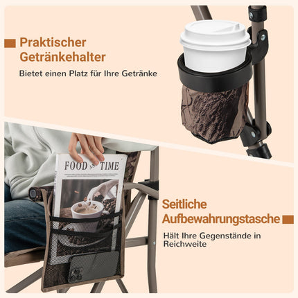 Folding Camping Chair with Cup Holder & Side Pocket