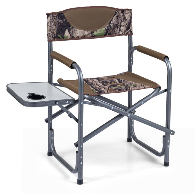 Folding Camping Chair with Side Table, 400 lb Capacity