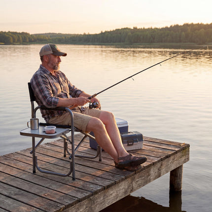 Folding Camping Chair with Side Table, 400 lb Capacity