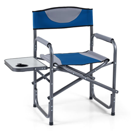 Folding Camping Chair with Side Table and Cup Holder, 400 lb