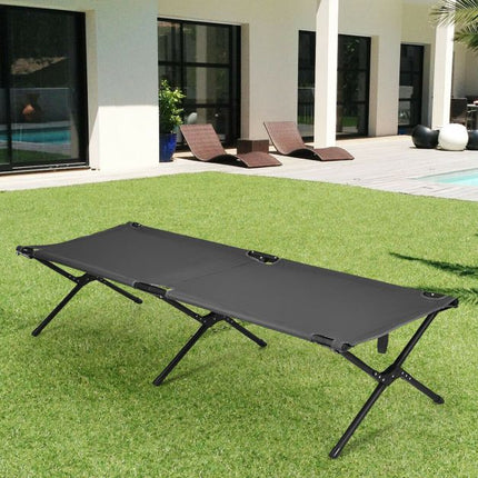 Folding Camping Cot, 190 cm, Steel Frame, 160 kg