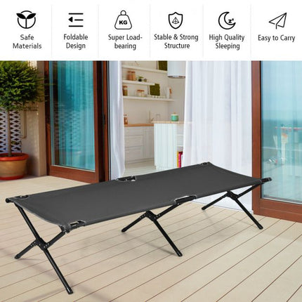 Folding Camping Cot, 190 cm, Steel Frame, 160 kg