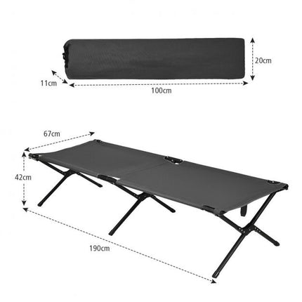 Folding Camping Cot, 190 cm, Steel Frame, 160 kg