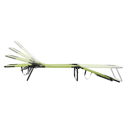 Folding Camping Cot With Adjustable Backrest, 188x55cm